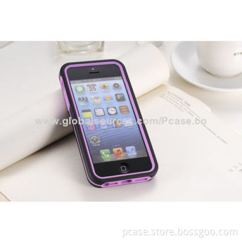 PC with Silicone Hybrid Cases for iPhone 5, Full Protection on Phone from Bumps and Stretches